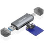 Aisens Lector de Tarjetas ASCR-2AC08-GR USB-A y USB-C Gris